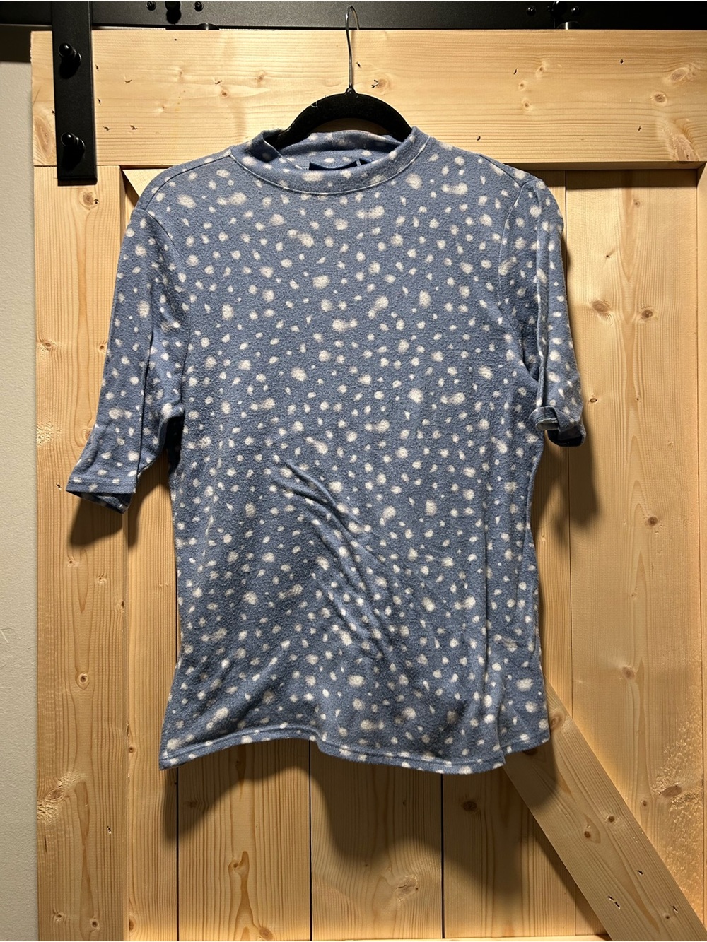 Apt. 9 Blue Polka Dot Short Sleeve Top